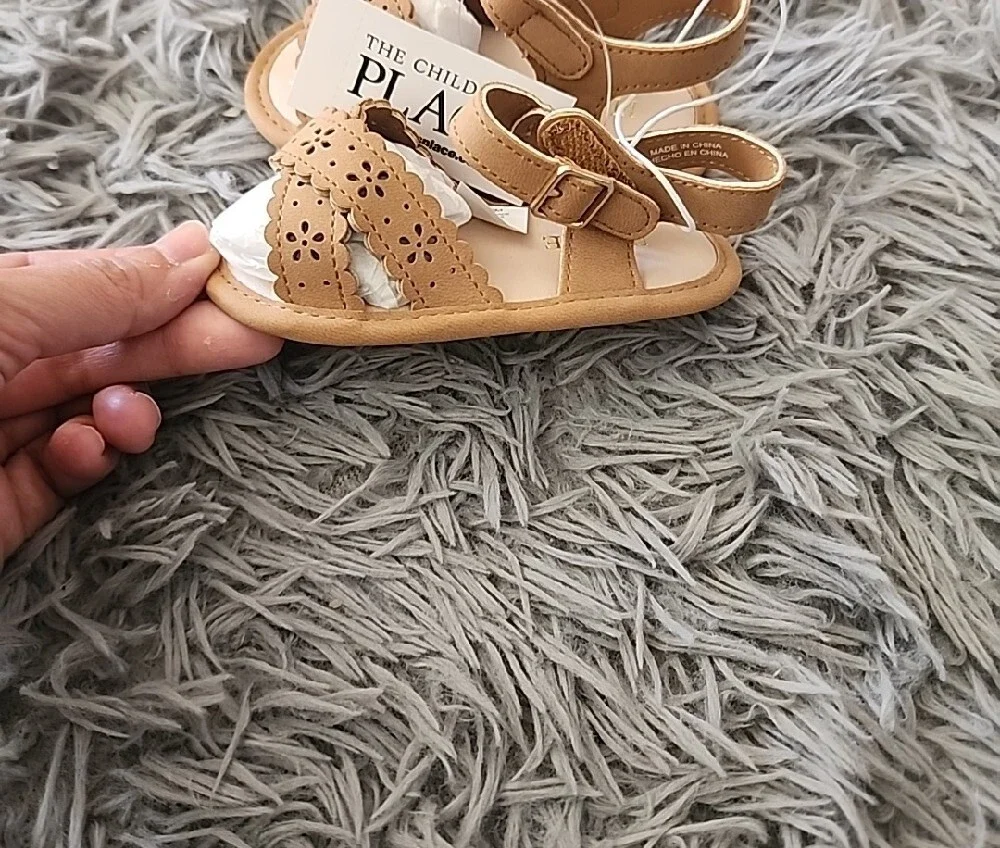 Children's Place Tan Scalloped Sandals - 6-12M